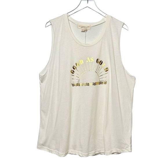 NEW Saltwater Luxe Cream Good As Gold Women’s Muscle Tank Sz 2X - Picture 1 of 9